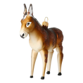 Load image into Gallery viewer, Donkey brown. Handmade Glass Christmas ornament.
