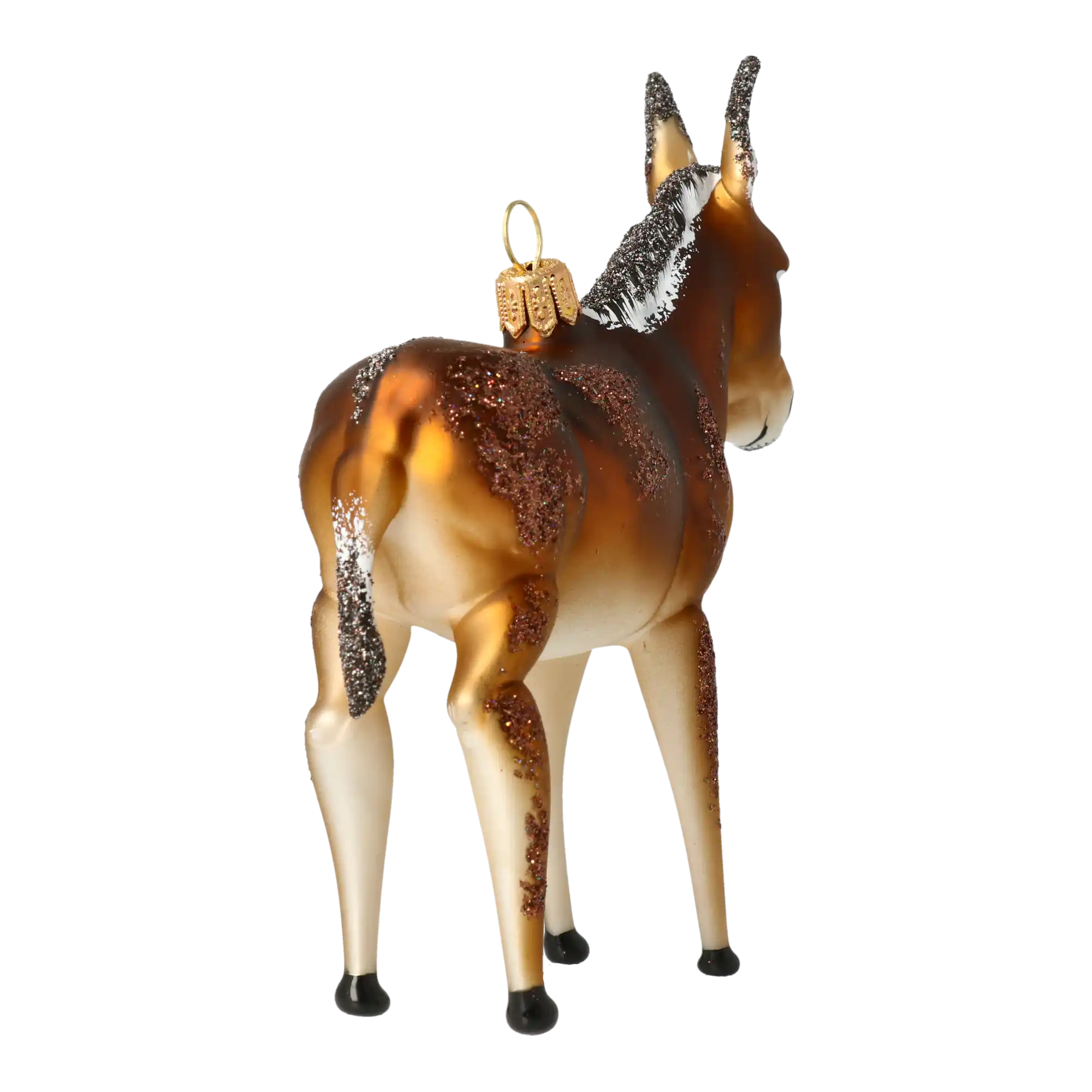 Donkey brown. Handmade Glass Christmas ornament.