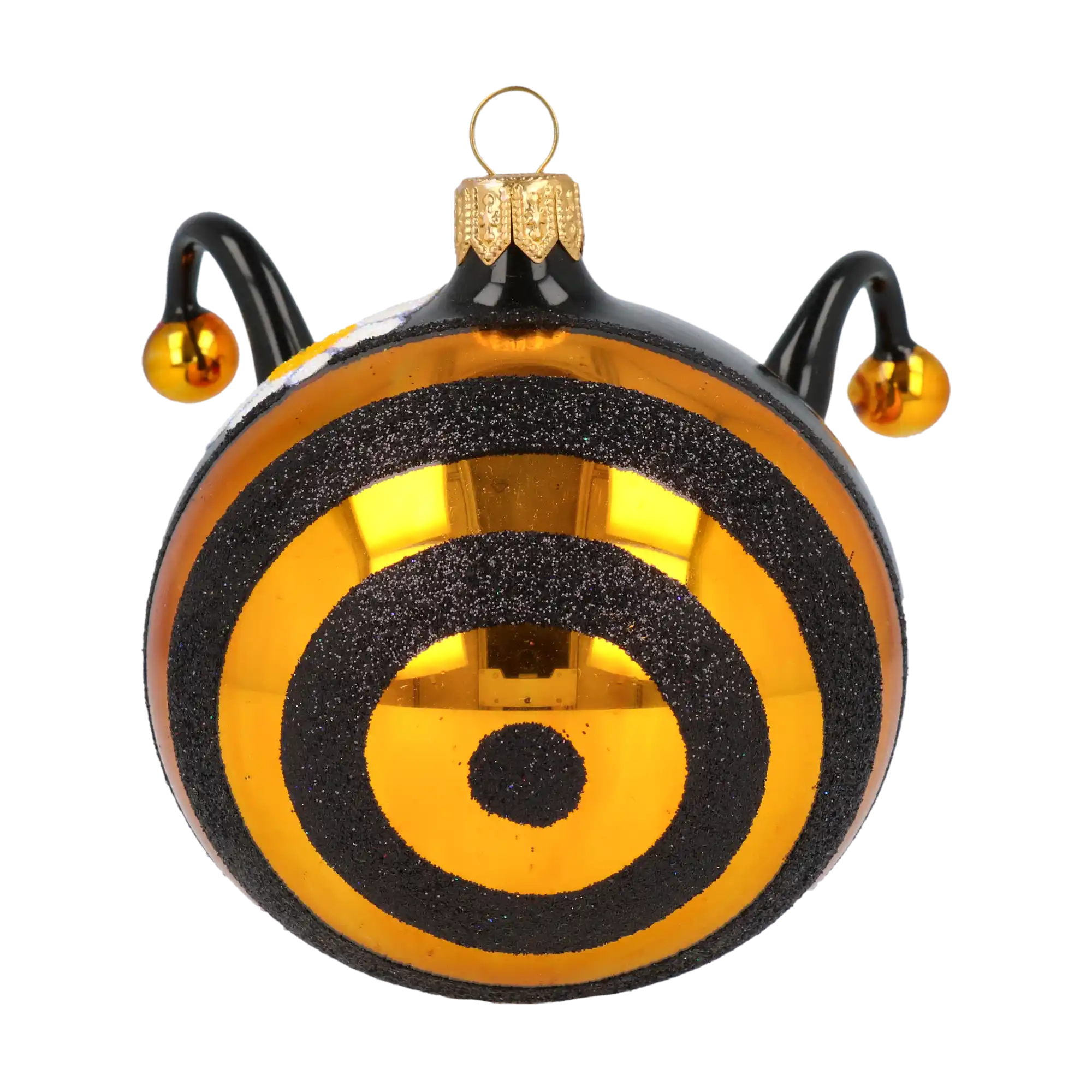 Happy Bee. Handmade Glass Christmas ornament.