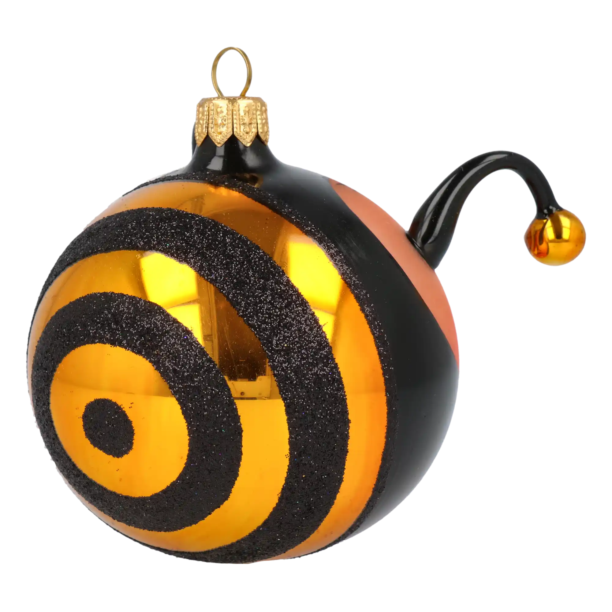 Happy Bee. Handmade Glass Christmas ornament.