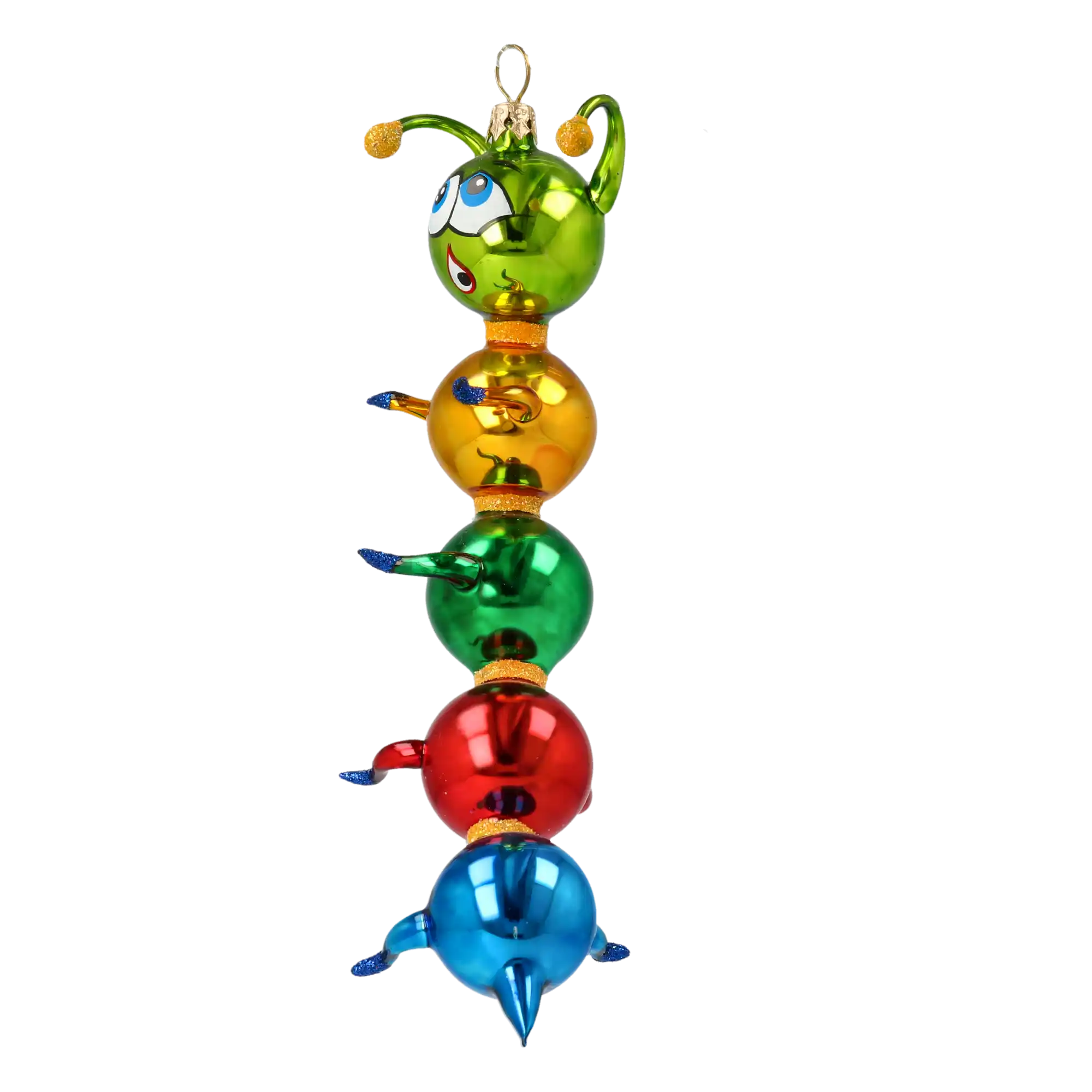 Centipede Colorful Joy. Handmade Glass Christmas ornament.