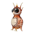 Load image into Gallery viewer, Wise Owl. Handmade Glass Christmas ornament.
