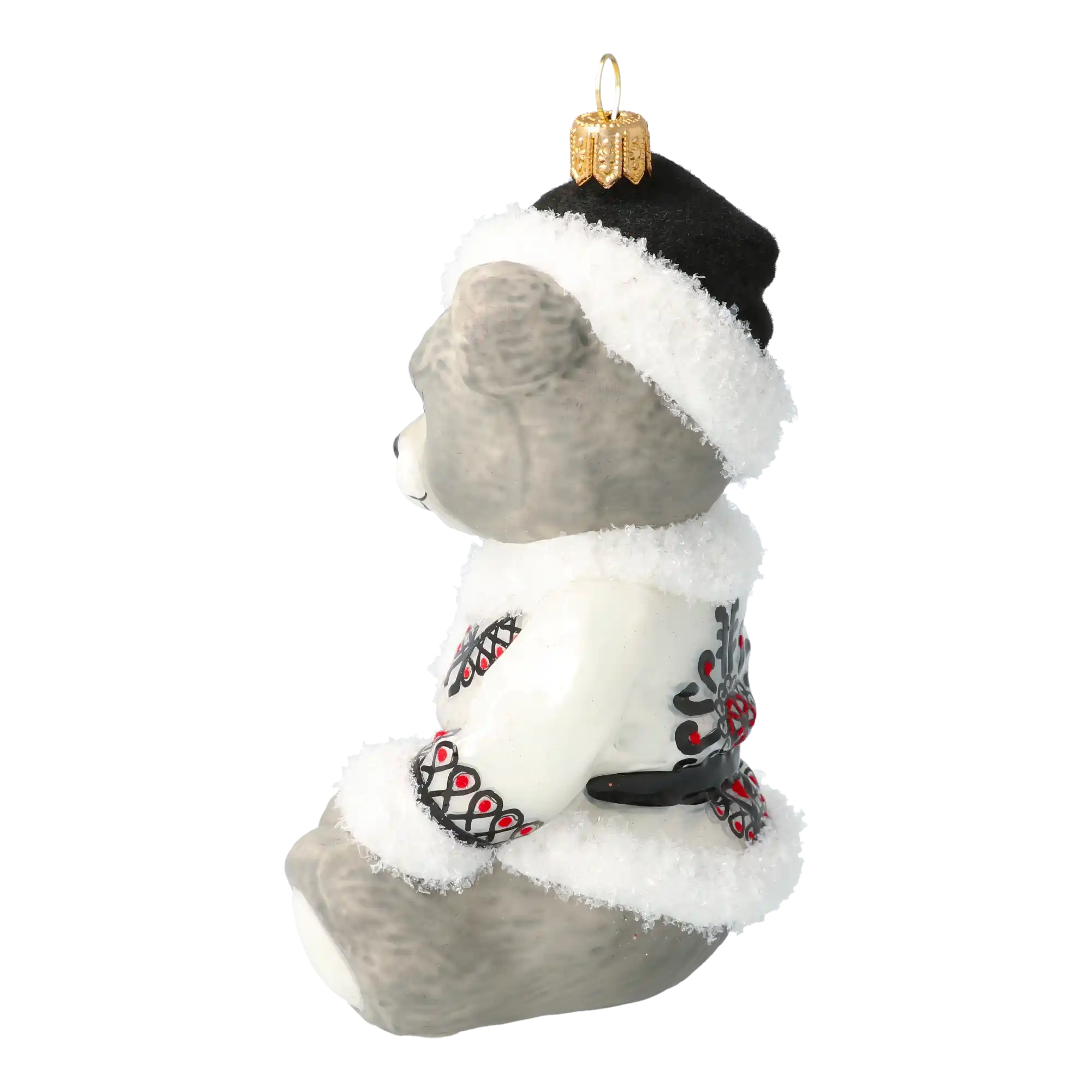 Zakopane Teddy Bear. Handmade Glass Christmas ornament.