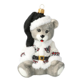 Load image into Gallery viewer, Zakopane Teddy Bear. Handmade Glass Christmas ornament.
