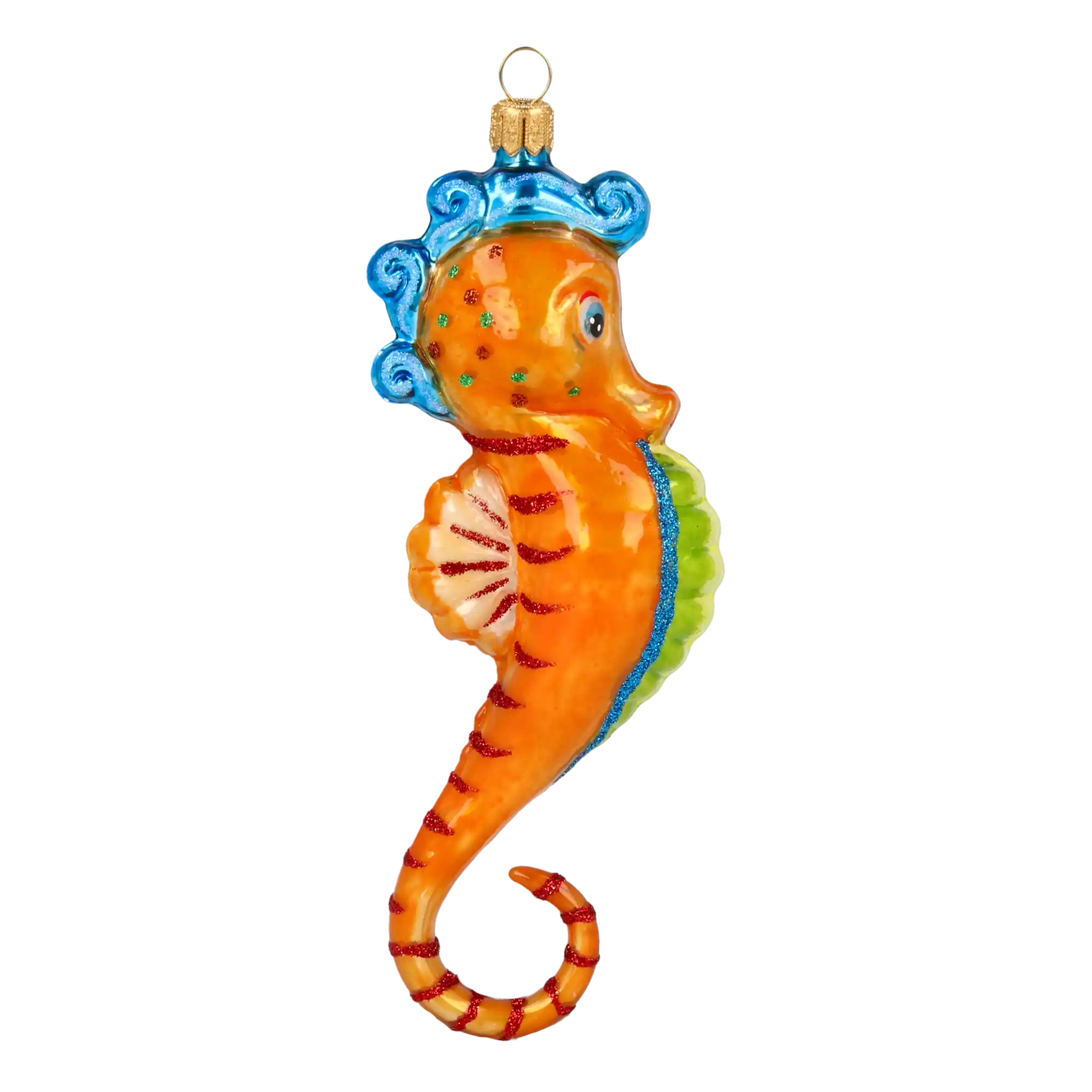 Seahorse - Ocean Friend. Handmade Glass Christmas ornament.