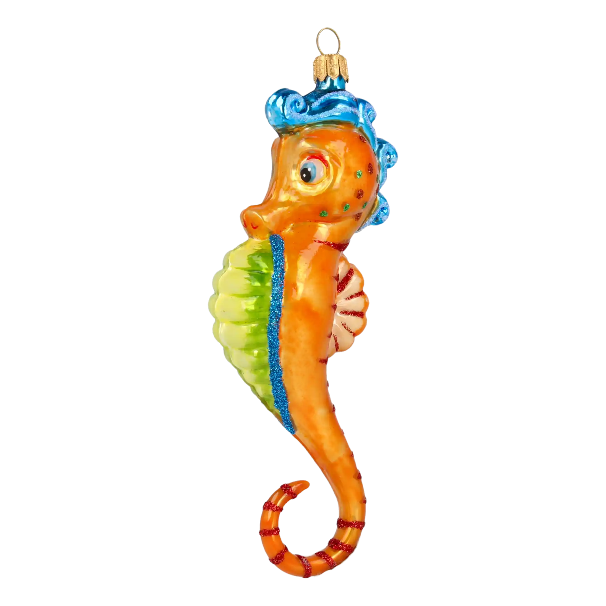 Seahorse - Ocean Friend. Handmade Glass Christmas ornament.