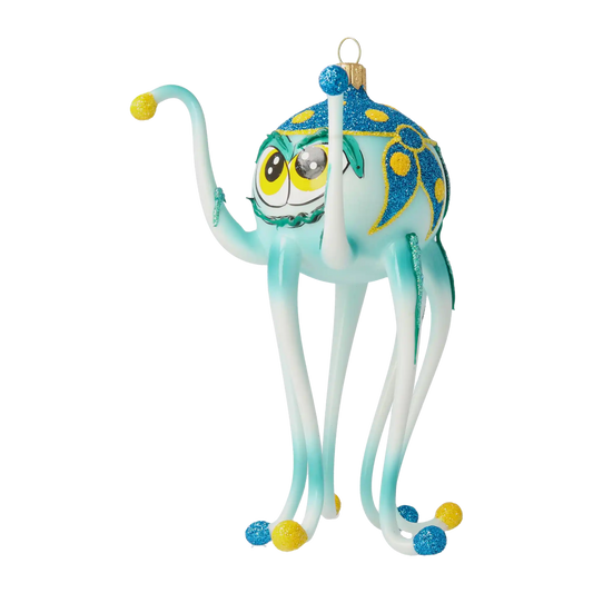 Octopus pirate. Handmade Glass Christmas ornament.