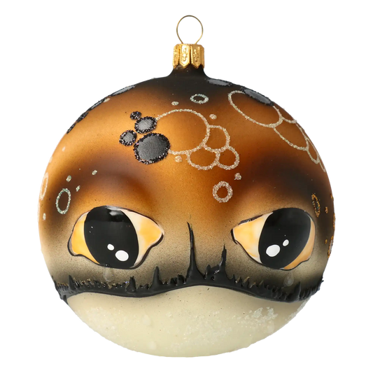 Fish Ball. Handmade Glass Christmas ornament.