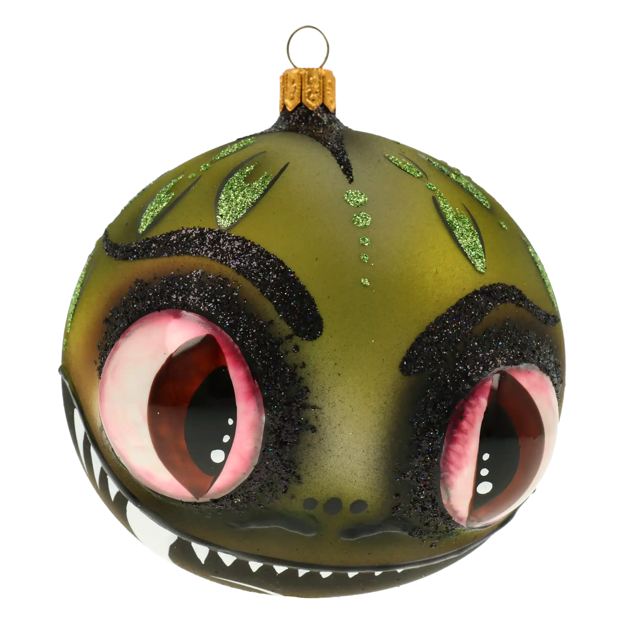 Green Dragon. Handmade Glass Christmas ornament.