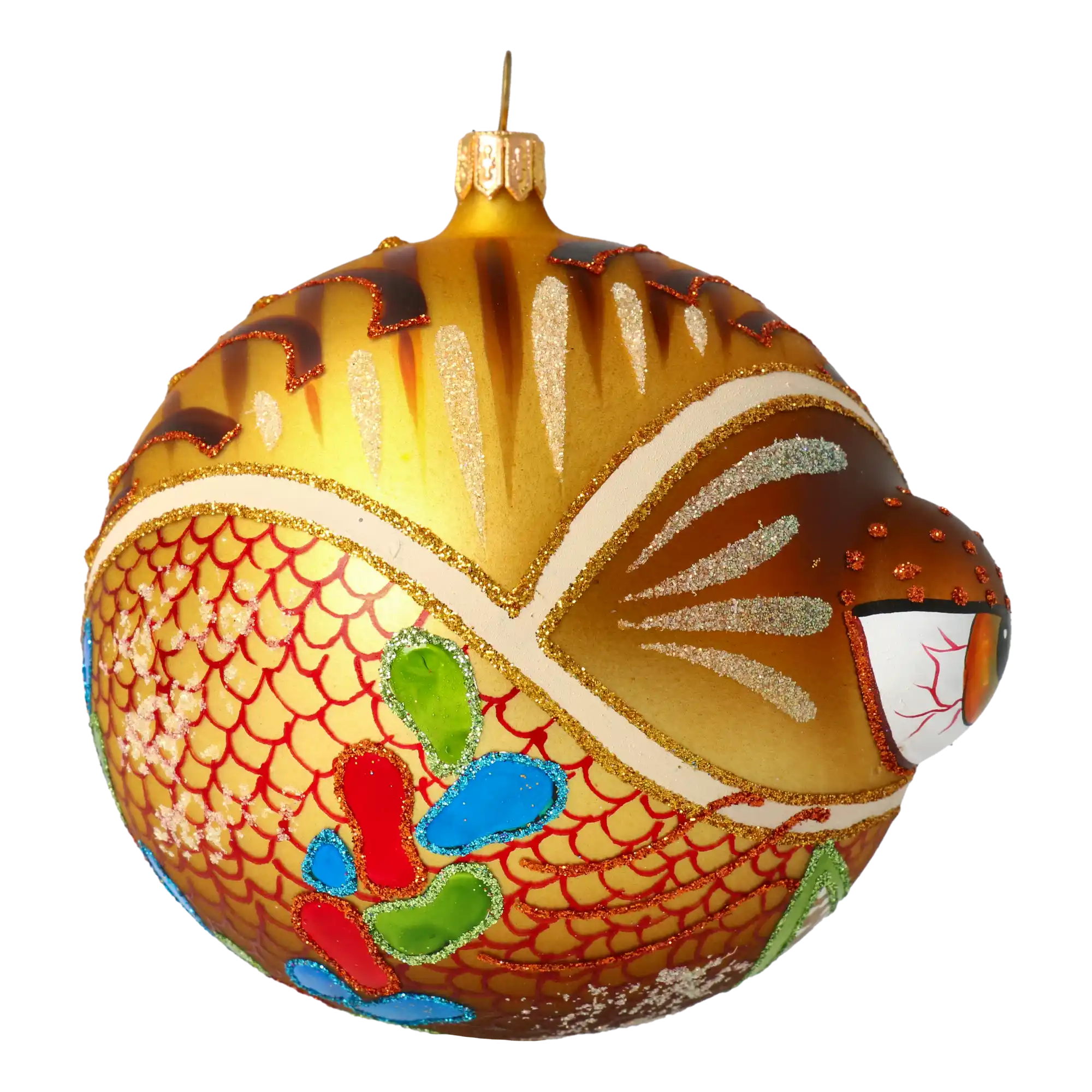 Golden Dragon. Handmade Glass Christmas ornament.