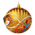 Load image into Gallery viewer, Golden Dragon. Handmade Glass Christmas ornament.
