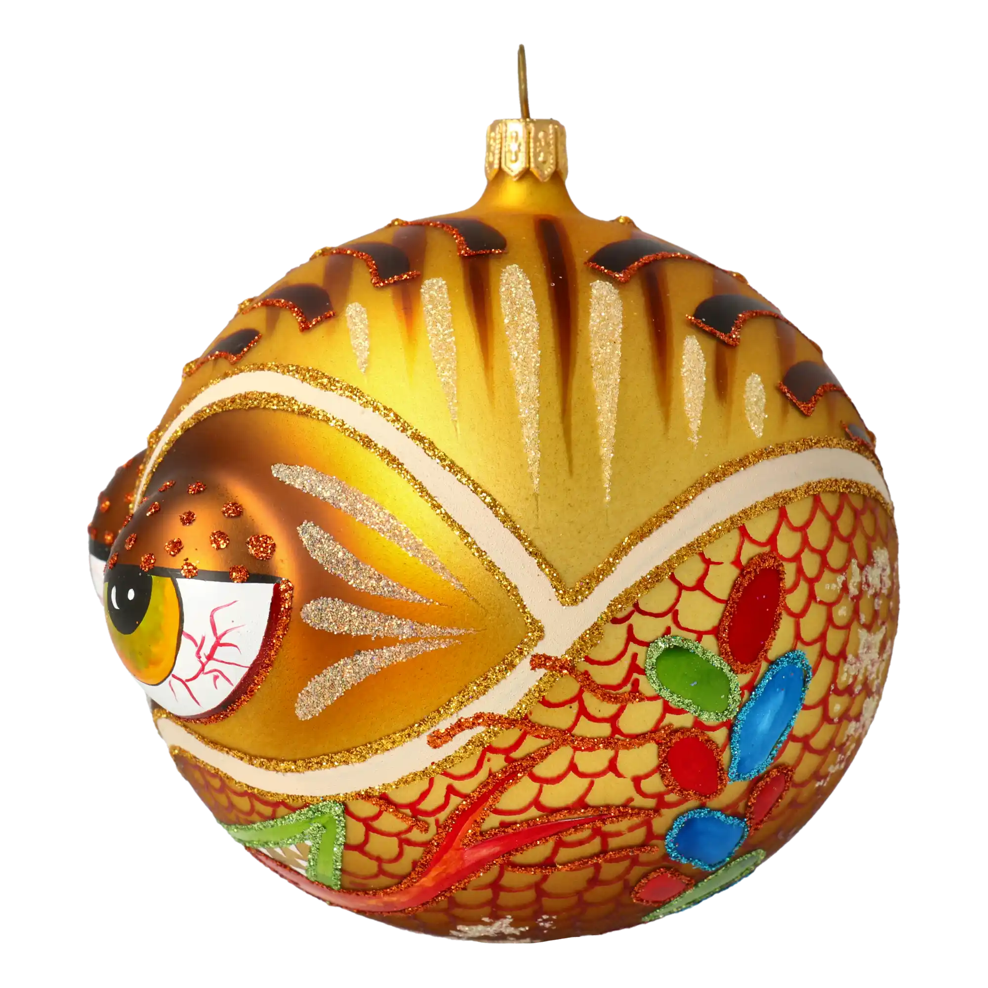 Golden Dragon. Handmade Glass Christmas ornament.