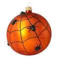 Load image into Gallery viewer, Sphere Web. Handmade Glass Christmas ornament.
