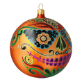 Load image into Gallery viewer, Mexican Calavera Skull. Handmade Glass Christmas ornament.
