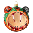 Load image into Gallery viewer, Pumpkin - Halloween Monster. Handmade Glass Christmas ornament.
