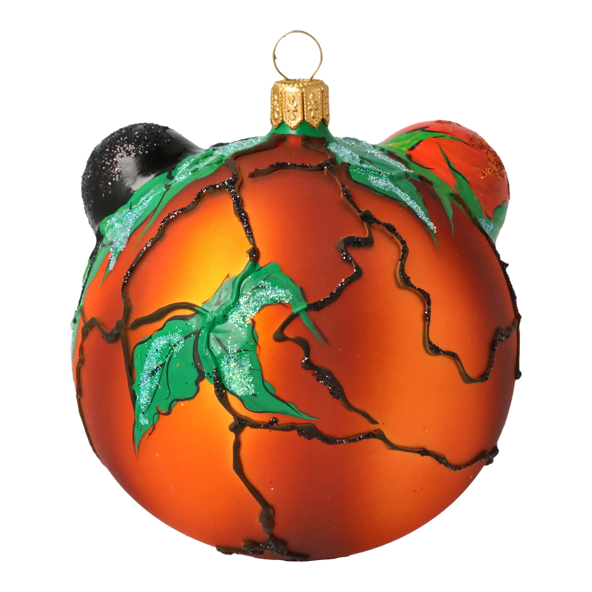 Pumpkin - Halloween Monster. Handmade Glass Christmas ornament.