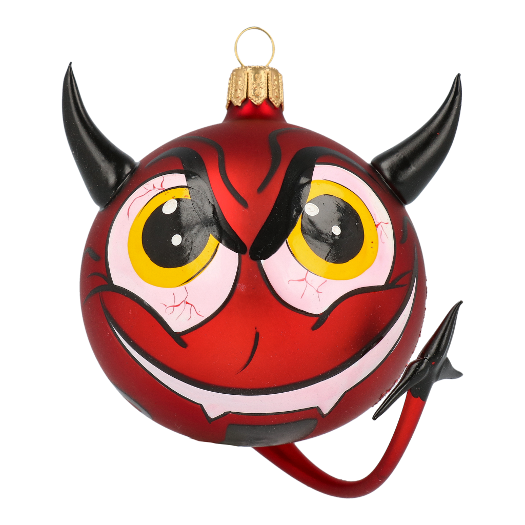 Devil of Hell. Handmade Glass Christmas ornament.