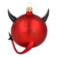 Load image into Gallery viewer, Devil of Hell. Handmade Glass Christmas ornament.
