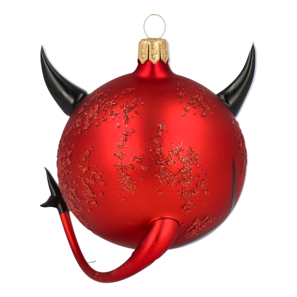 Devil of Hell. Handmade Glass Christmas ornament.