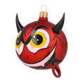 Load image into Gallery viewer, Devil of Hell. Handmade Glass Christmas ornament.
