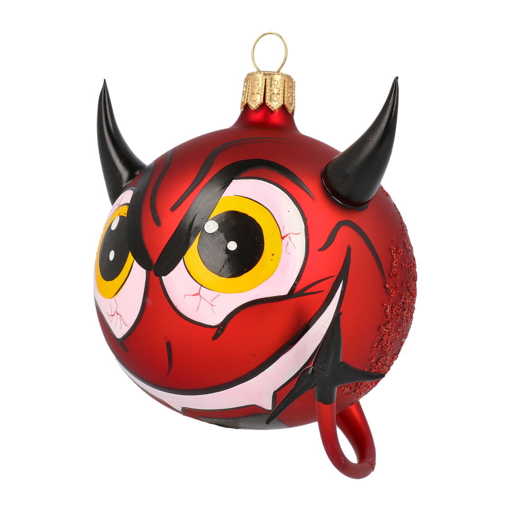 Devil of Hell. Handmade Glass Christmas ornament.