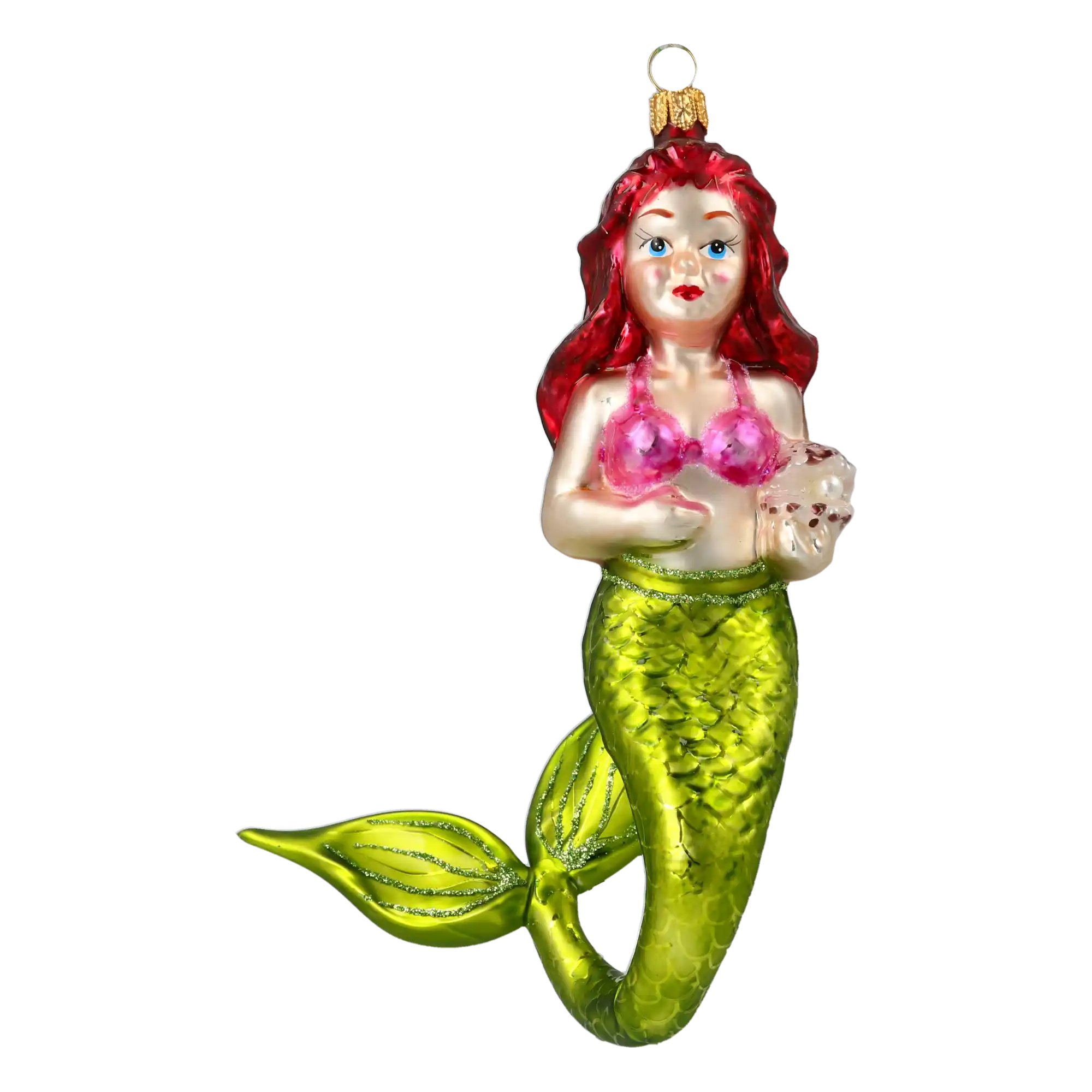 Fairy Tale Mermaid. Handmade Glass Christmas ornament.