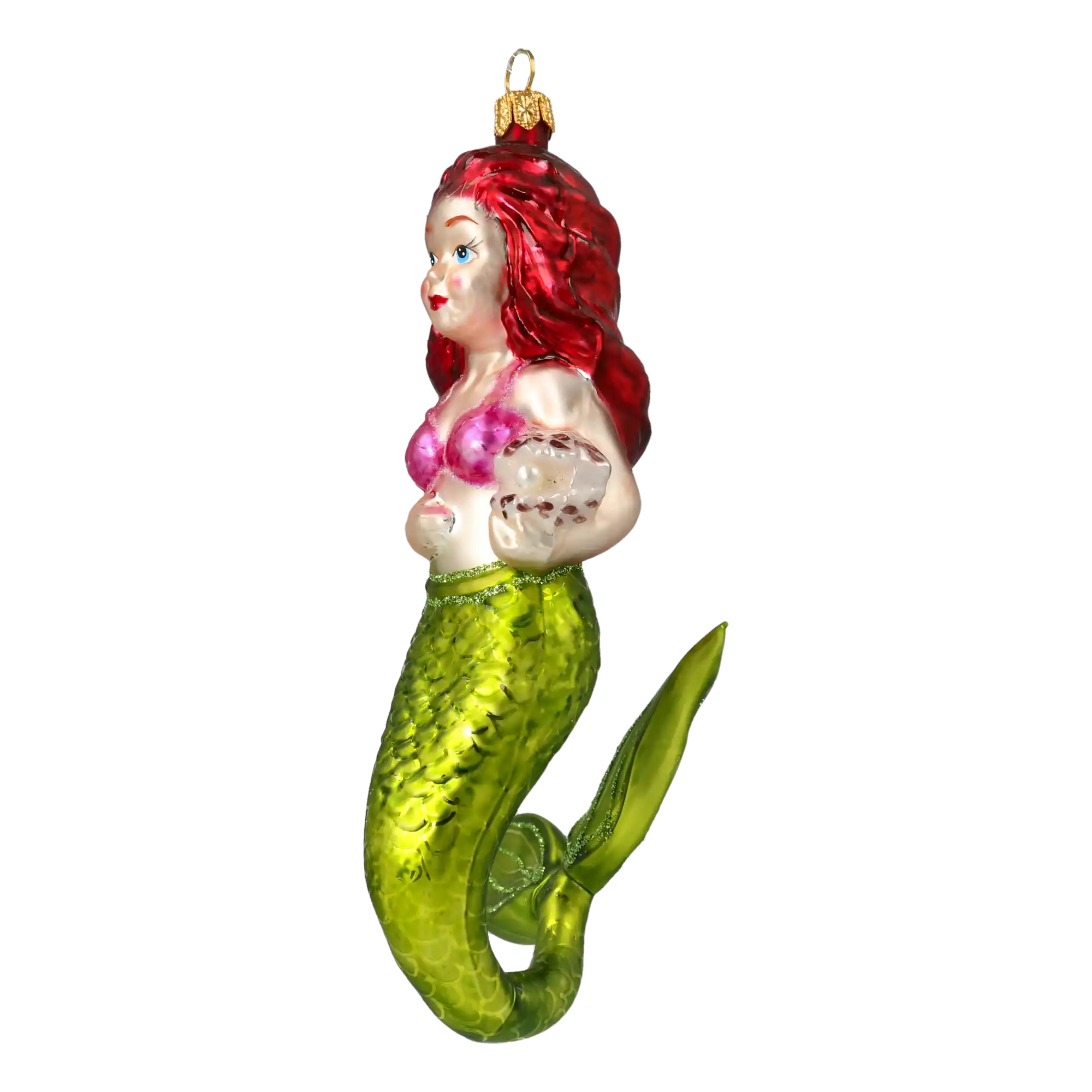 Fairy Tale Mermaid. Handmade Glass Christmas ornament.