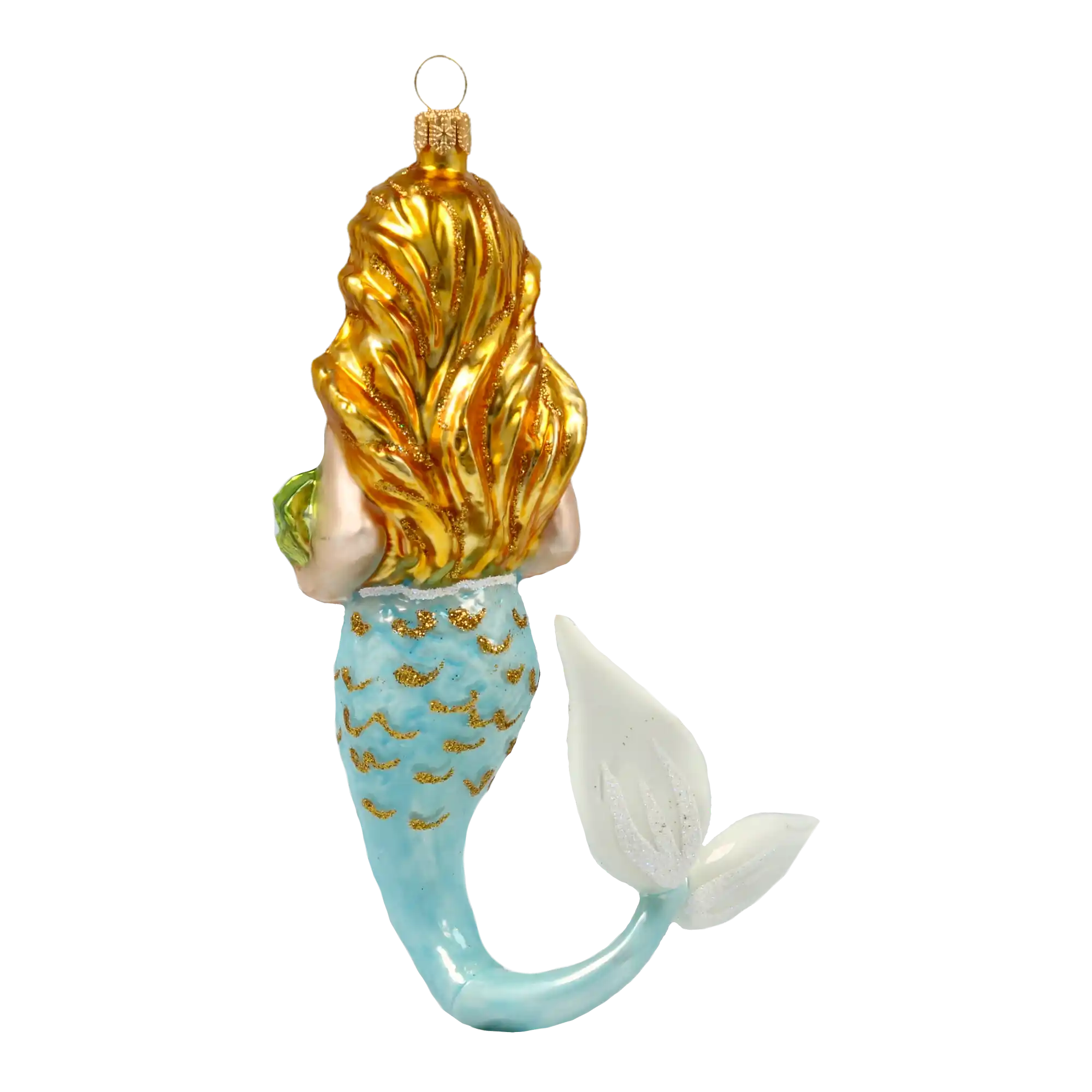 Aquamira Mermaid. Handmade Glass Christmas ornament.