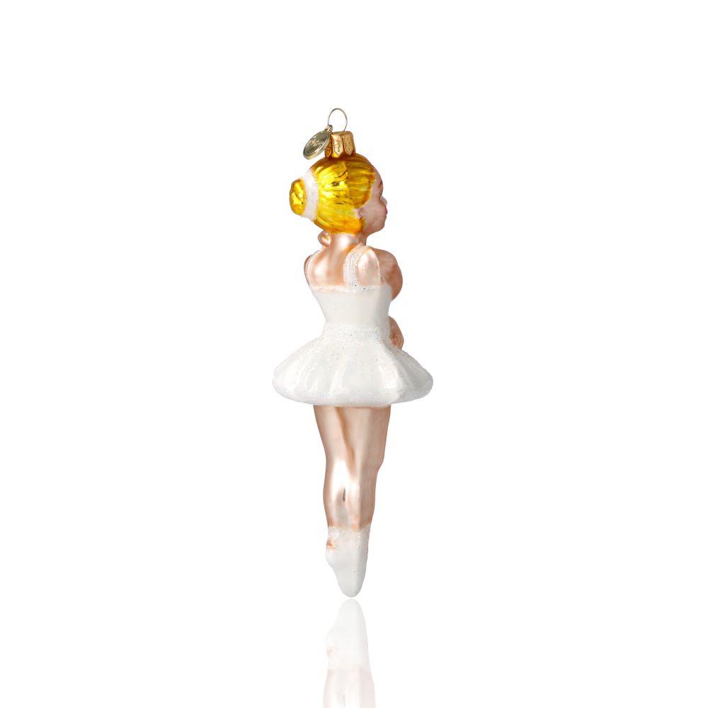 Ballerina - Ballerina in White.Handmade Glass Christmas ornament.