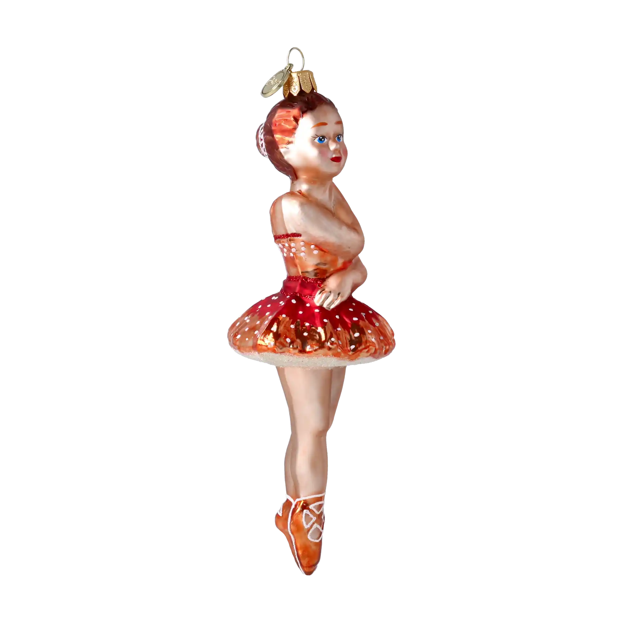 Ballerina. Handmade Glass Christmas ornament.