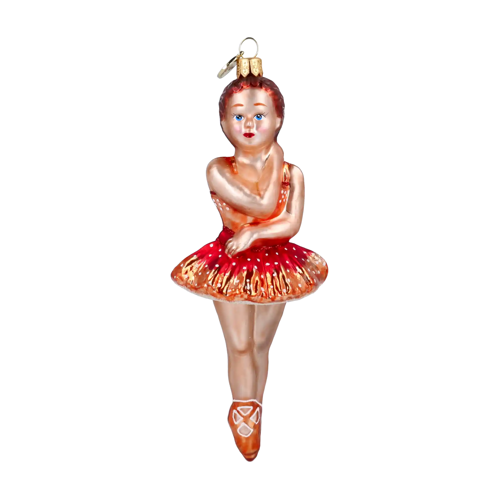 Ballerina. Handmade Glass Christmas ornament.