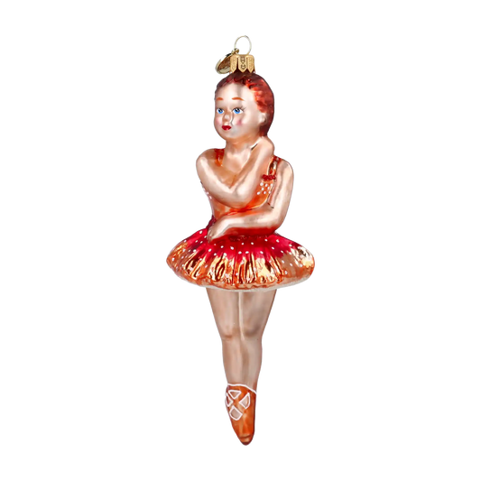 Ballerina. Handmade Glass Christmas ornament.