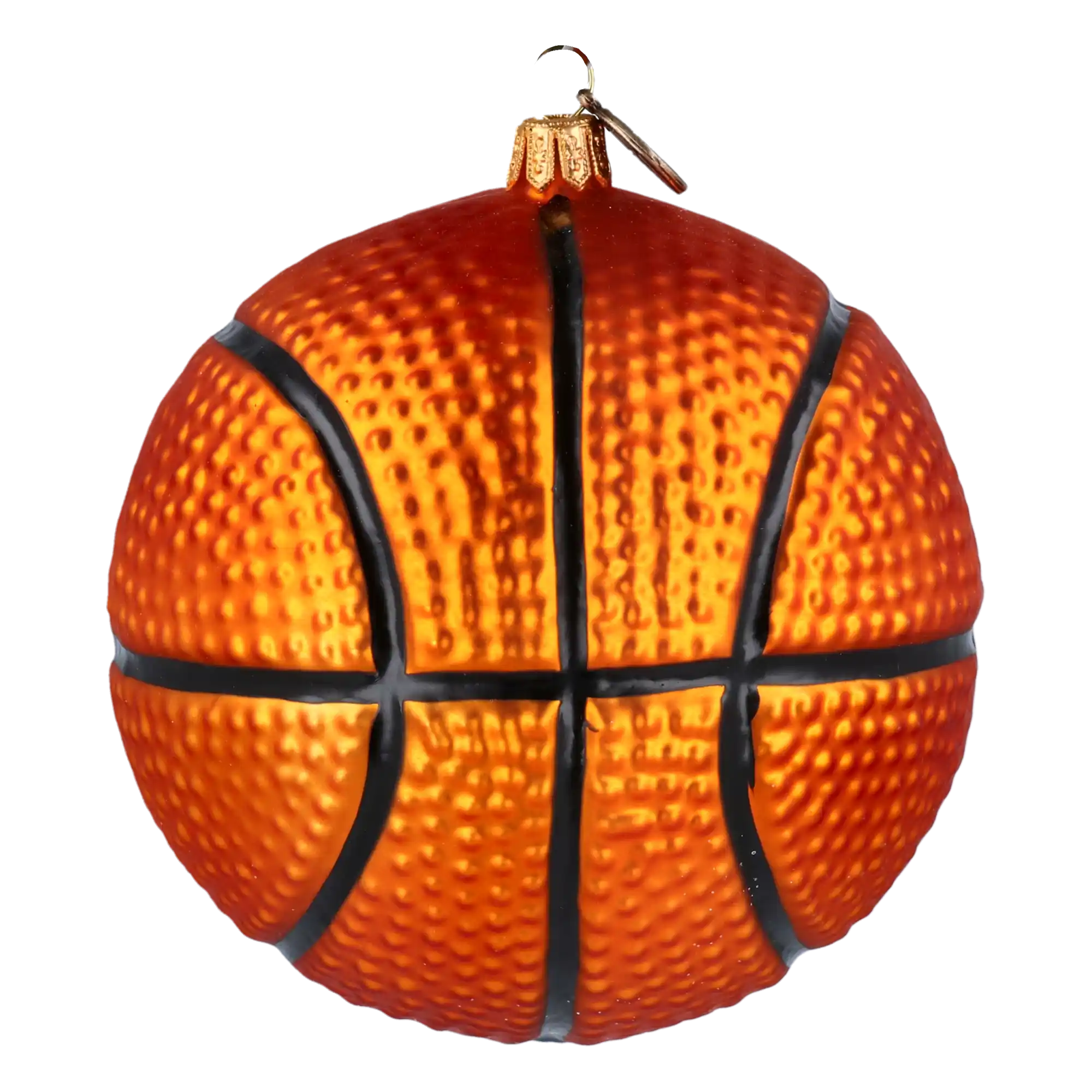 Bomb Basketball. Handmade Glass Christmas ornament.