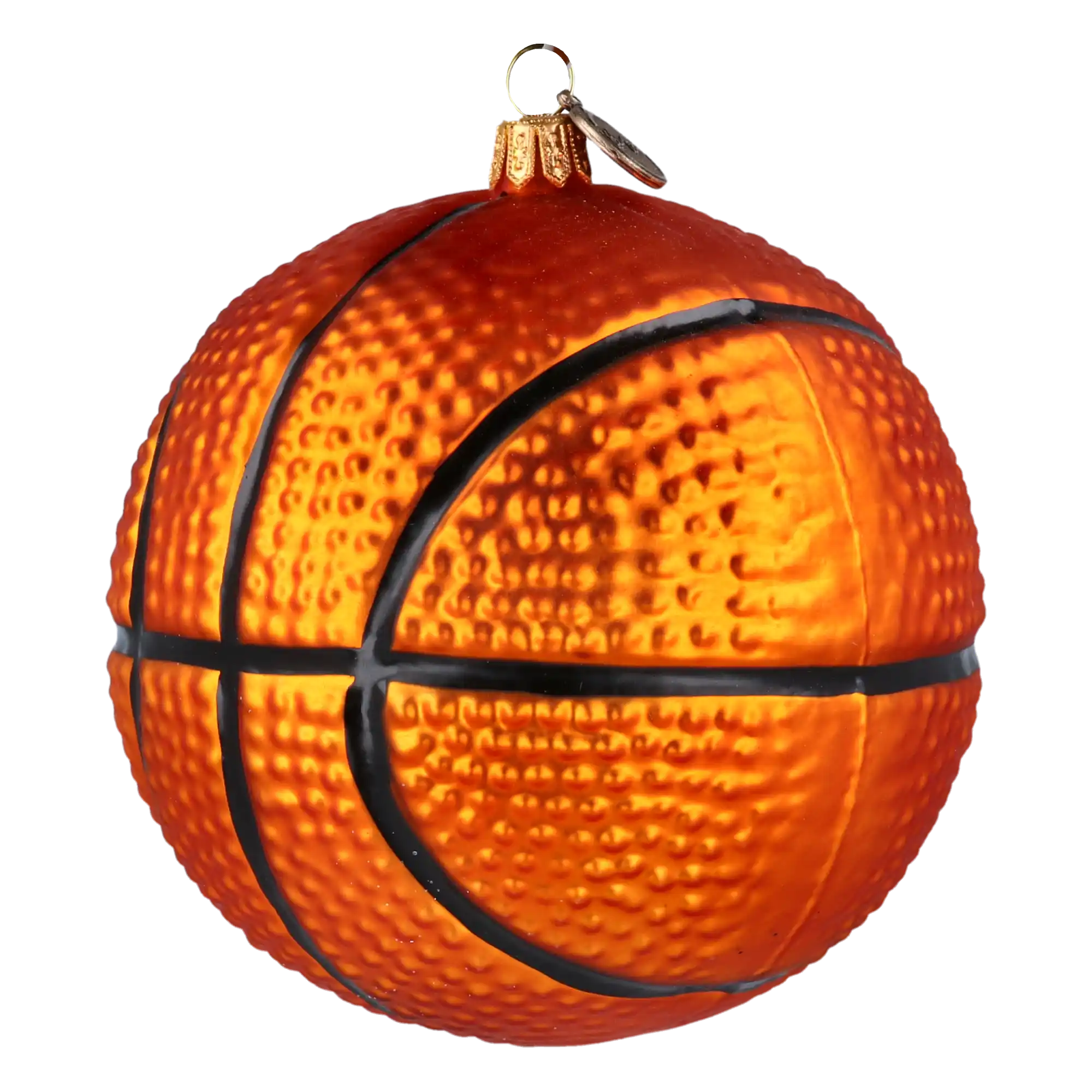 Bomb Basketball. Handmade Glass Christmas ornament.