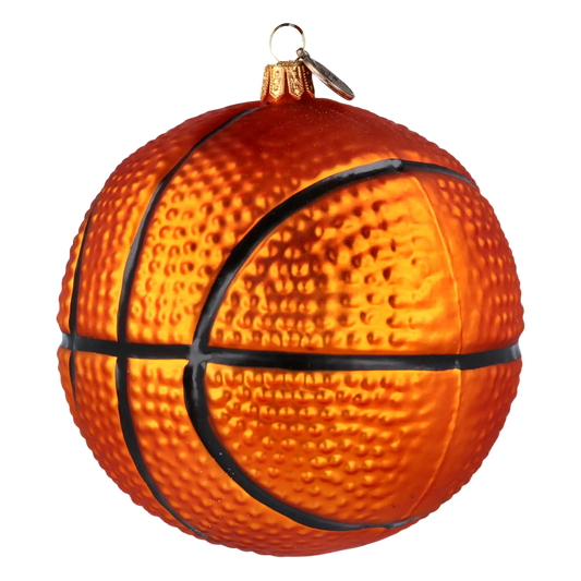 Bomb Basketball. Handmade Glass Christmas ornament.