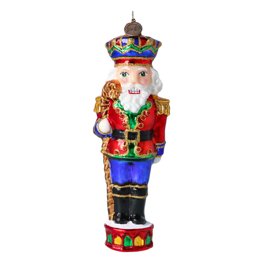 Nutcracker King ornament. Handmade Glass Christmas ornament.