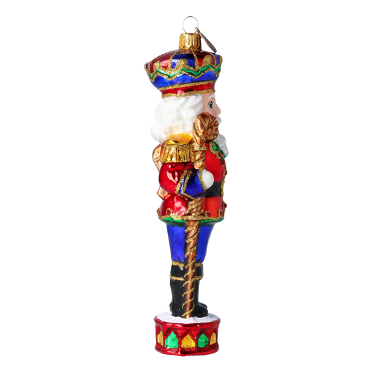 Nutcracker King ornament. Handmade Glass Christmas ornament.