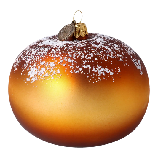 Sugar Doughnut. Handmade Glass Christmas ornament.