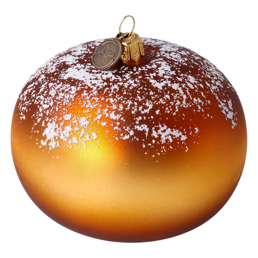 Sugar Doughnut. Handmade Glass Christmas ornament.