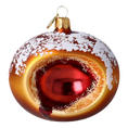 Load image into Gallery viewer, Marmalade Doughnut. Handmade Glass Christmas ornament.
