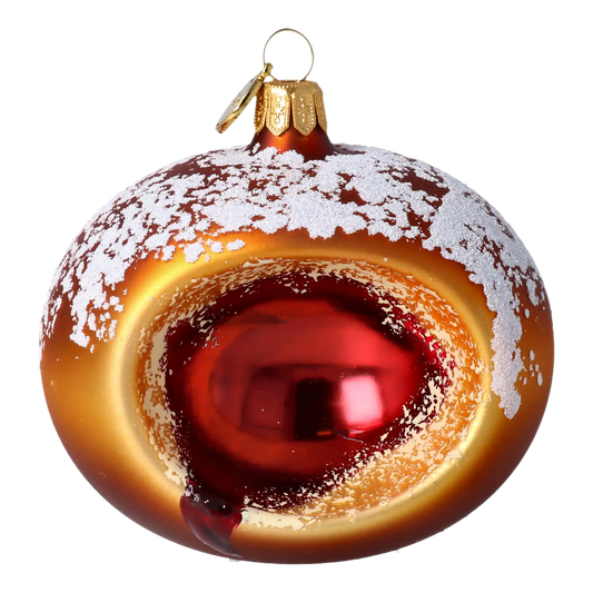 Marmalade Doughnut. Handmade Glass Christmas ornament.