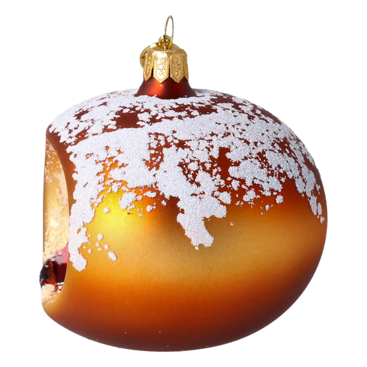 Marmalade Doughnut. Handmade Glass Christmas ornament.