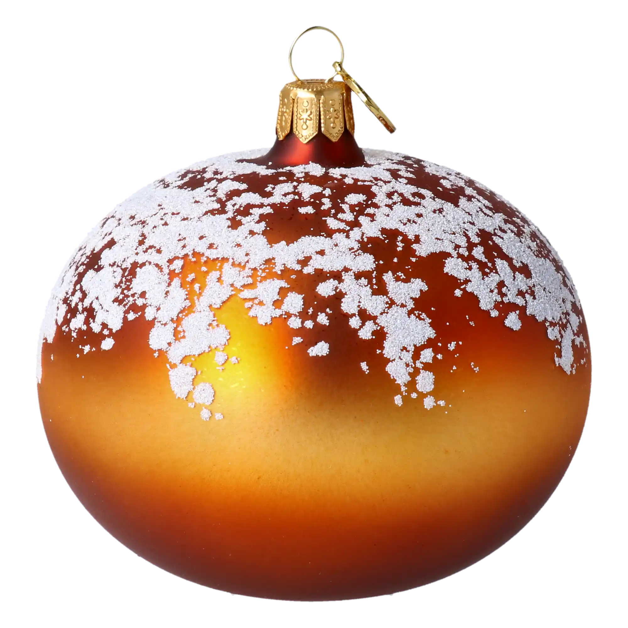 Marmalade Doughnut. Handmade Glass Christmas ornament.