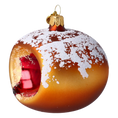 Load image into Gallery viewer, Marmalade Doughnut. Handmade Glass Christmas ornament.
