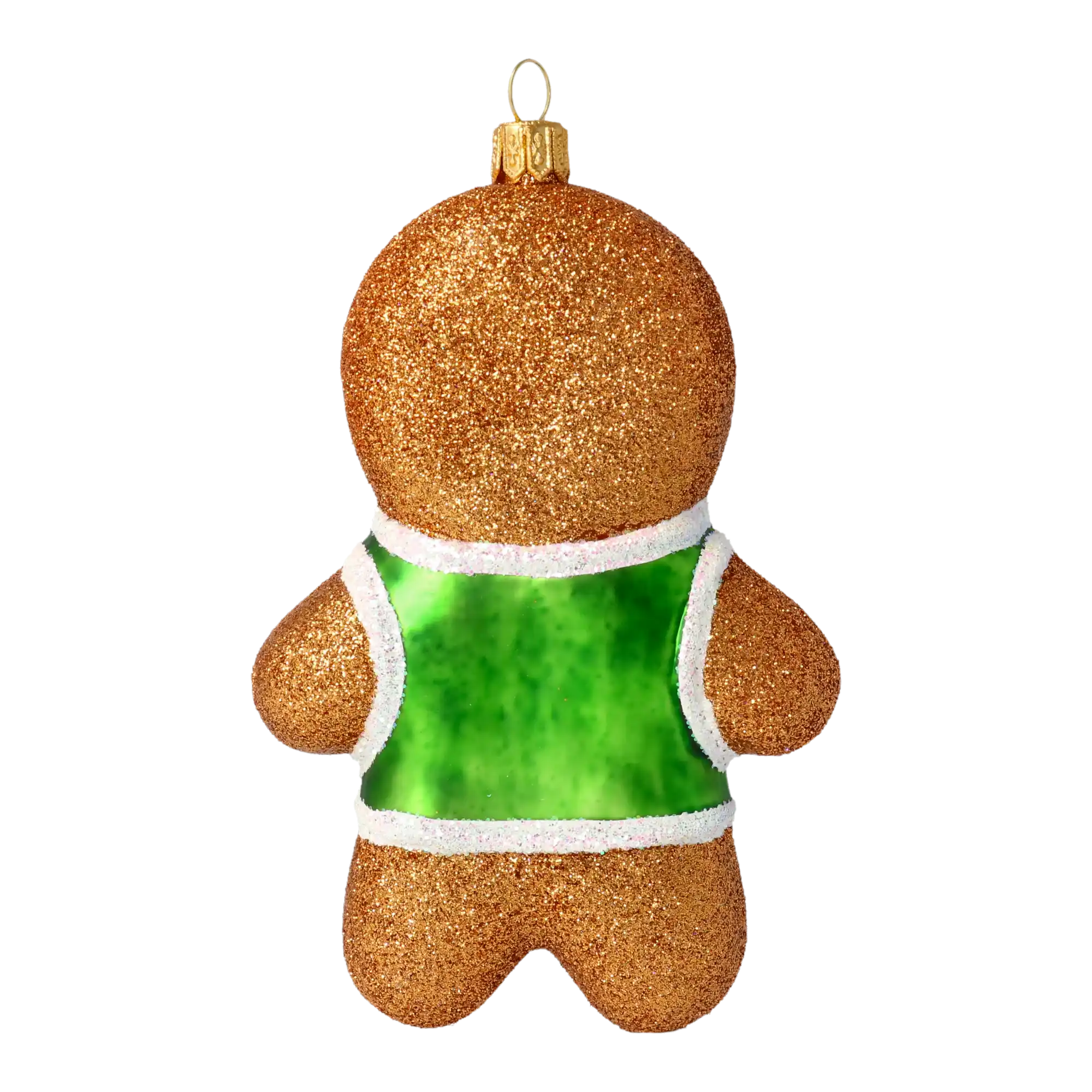 Christmas Gingerbread Boy. Handmade Glass Christmas ornament.