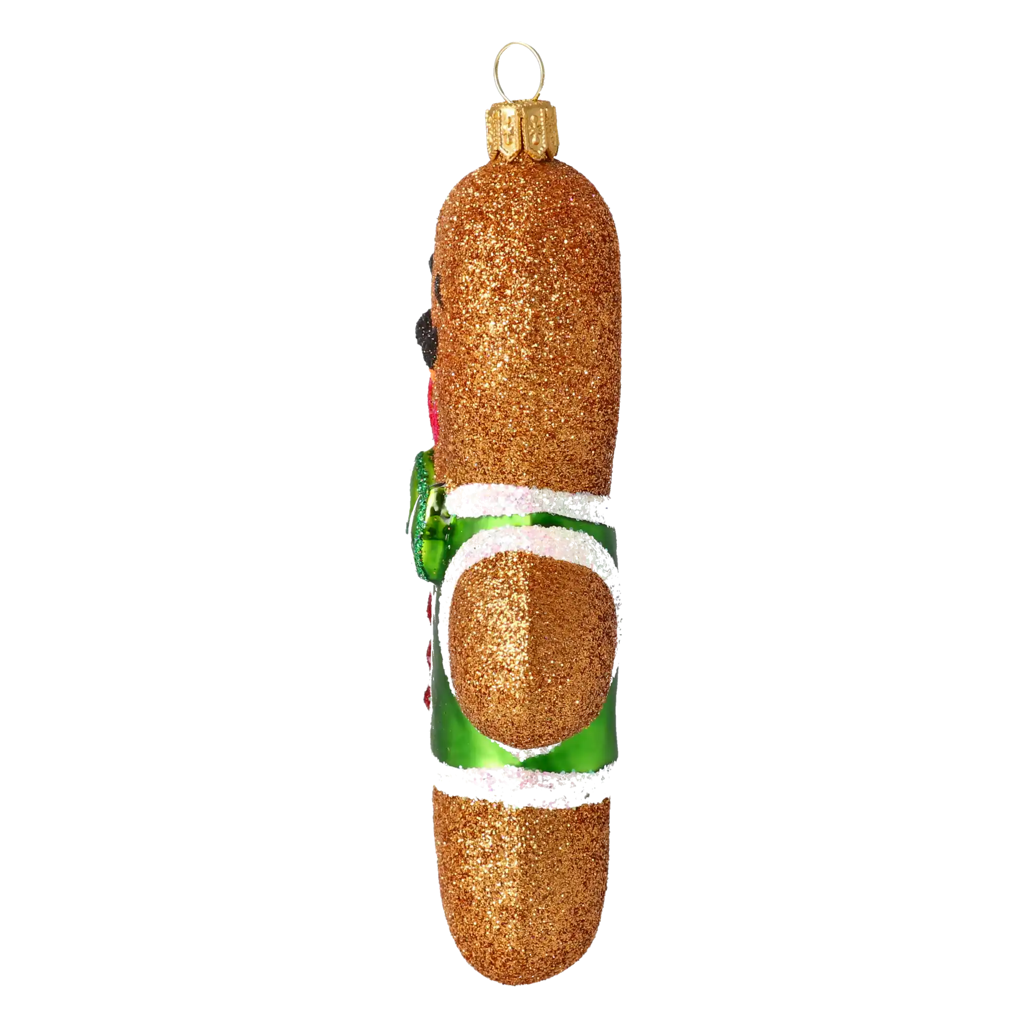 Christmas Gingerbread Boy. Handmade Glass Christmas ornament.