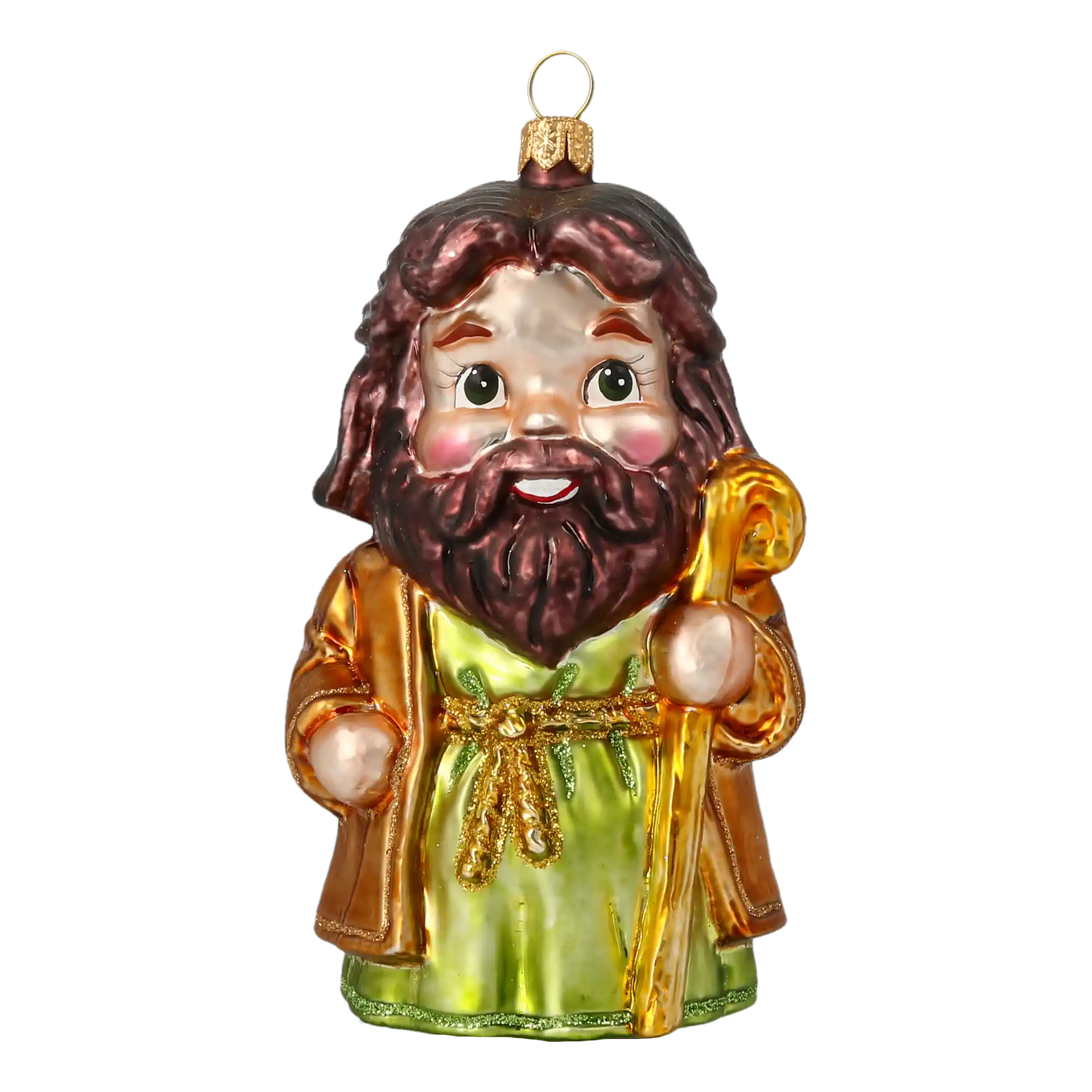 Christmas Ornament - St. Joseph. Handmade Glass Christmas ornament.