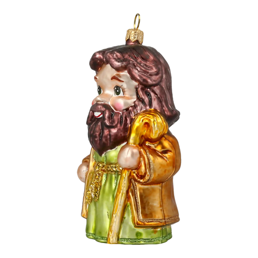 Christmas Ornament - St. Joseph. Handmade Glass Christmas ornament.