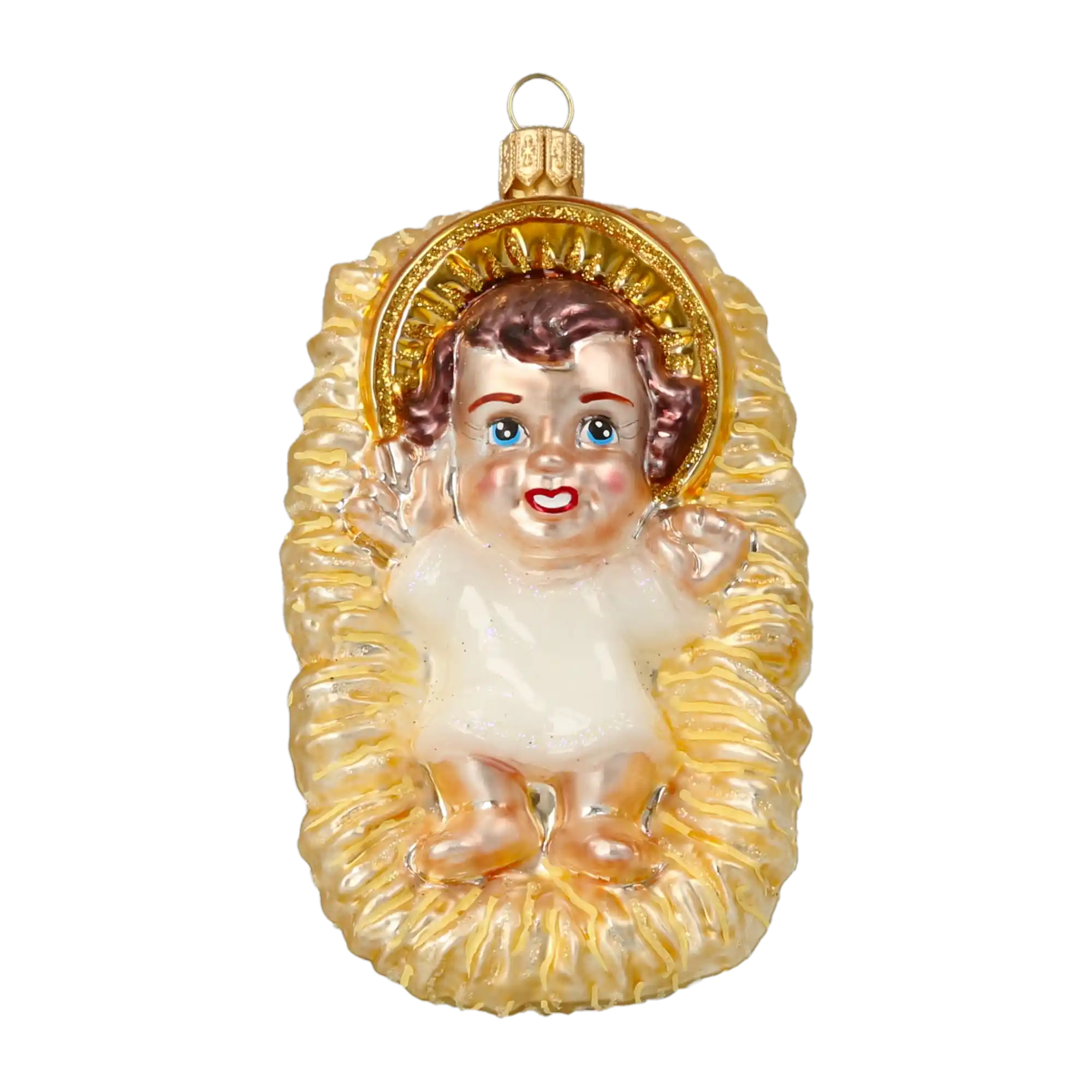 Jesus. Handmade Glass Christmas ornament.