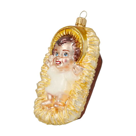 Jesus. Handmade Glass Christmas ornament.